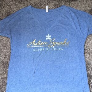 Blue Autism Speaks Alpha Xi Delta T-Shirt
